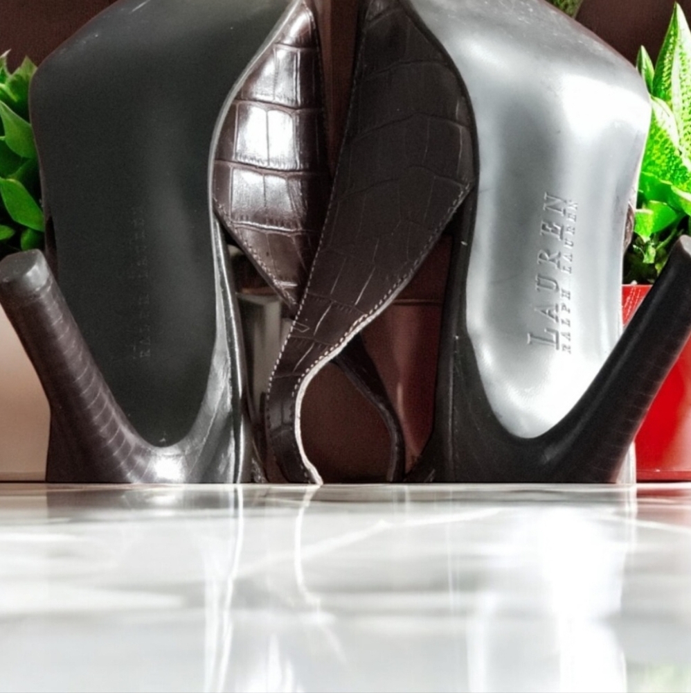 RALPH LAUREN SLINGBACK HEELS - Picture 4 of 6